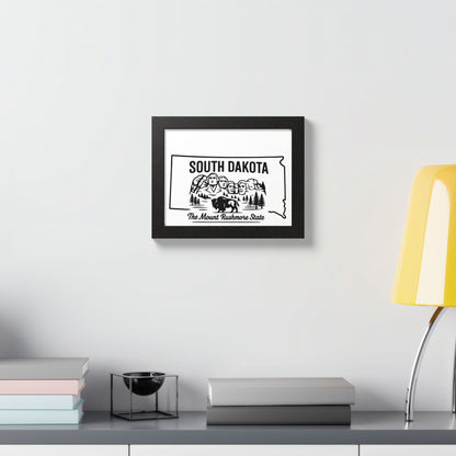 South Dakota State Framed Poster — The Evergreen State Vintage Map Print,Perfect Gift For Her,For Him.