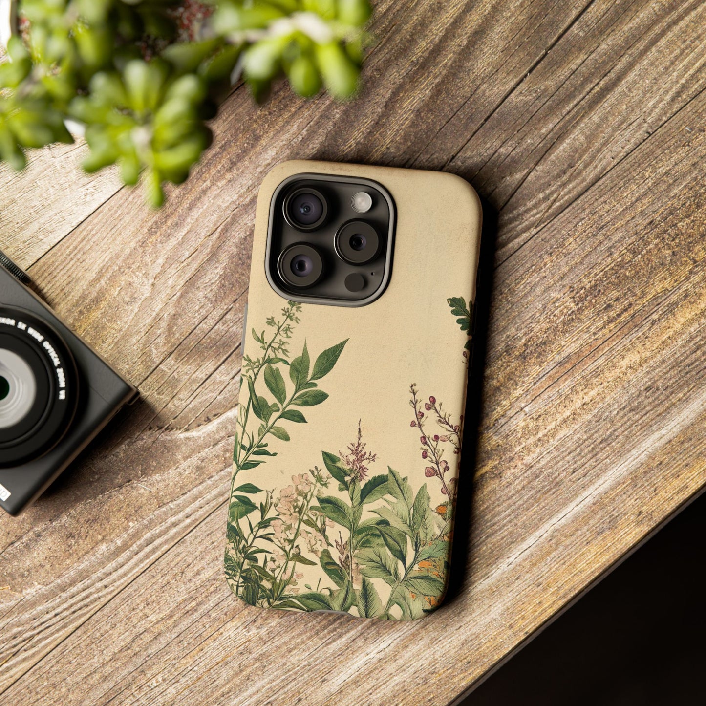 Floral Vintage Tough Case – Botanical Protective Phone Cover,Plants Lovers