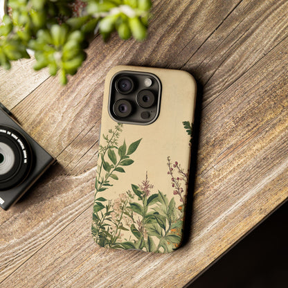 Floral Vintage Tough Case – Botanical Protective Phone Cover,Plants Lovers