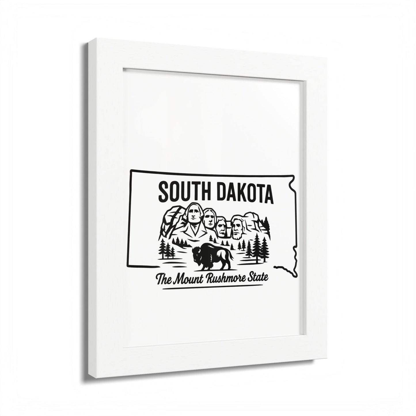 South Dakota State Framed Poster — The Evergreen State Vintage Map Print,Perfect Gift For Her,For Him.
