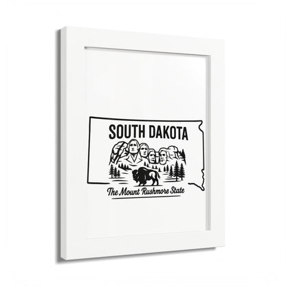 South Dakota State Framed Poster — The Evergreen State Vintage Map Print,Perfect Gift For Her,For Him.