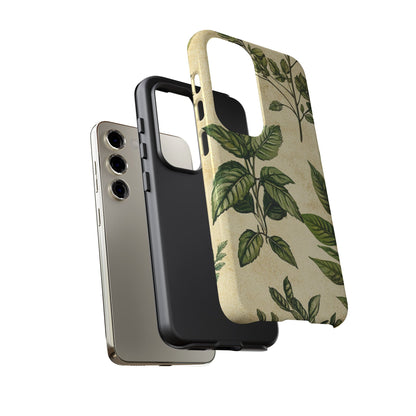 Botanical Leaves Tough Phone Case — Vintage Green Plant Print