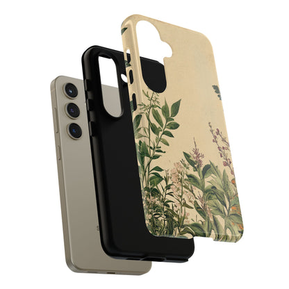 Floral Vintage Tough Case – Botanical Protective Phone Cover,Plants Lovers