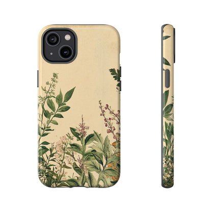 Floral Vintage Tough Case – Botanical Protective Phone Cover,Plants Lovers