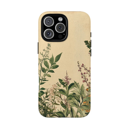 Floral Vintage Tough Case – Botanical Protective Phone Cover,Plants Lovers