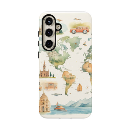 Hard Phone Case — Watercolor Fantasy Map Castle Design