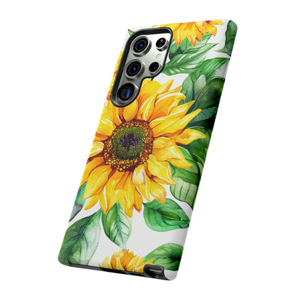 Sunflower Tough Phone Case — Bright Floral Protective Cover