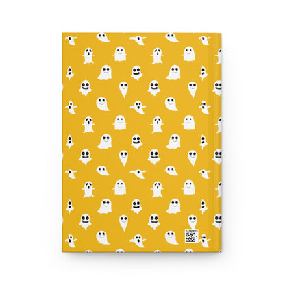 Whimsical Ghost Hardcover Journal | Cute Notebook for Halloween, Daily Planner, Writing Gifts, Ghost Lovers, Fun Stationery