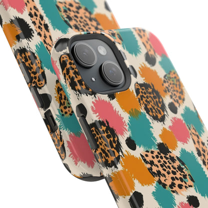 Leopard Splash Magnetic Impact Phone Case — Colorful Abstract Animal Print