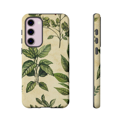 Botanical Leaves Tough Phone Case — Vintage Green Plant Print