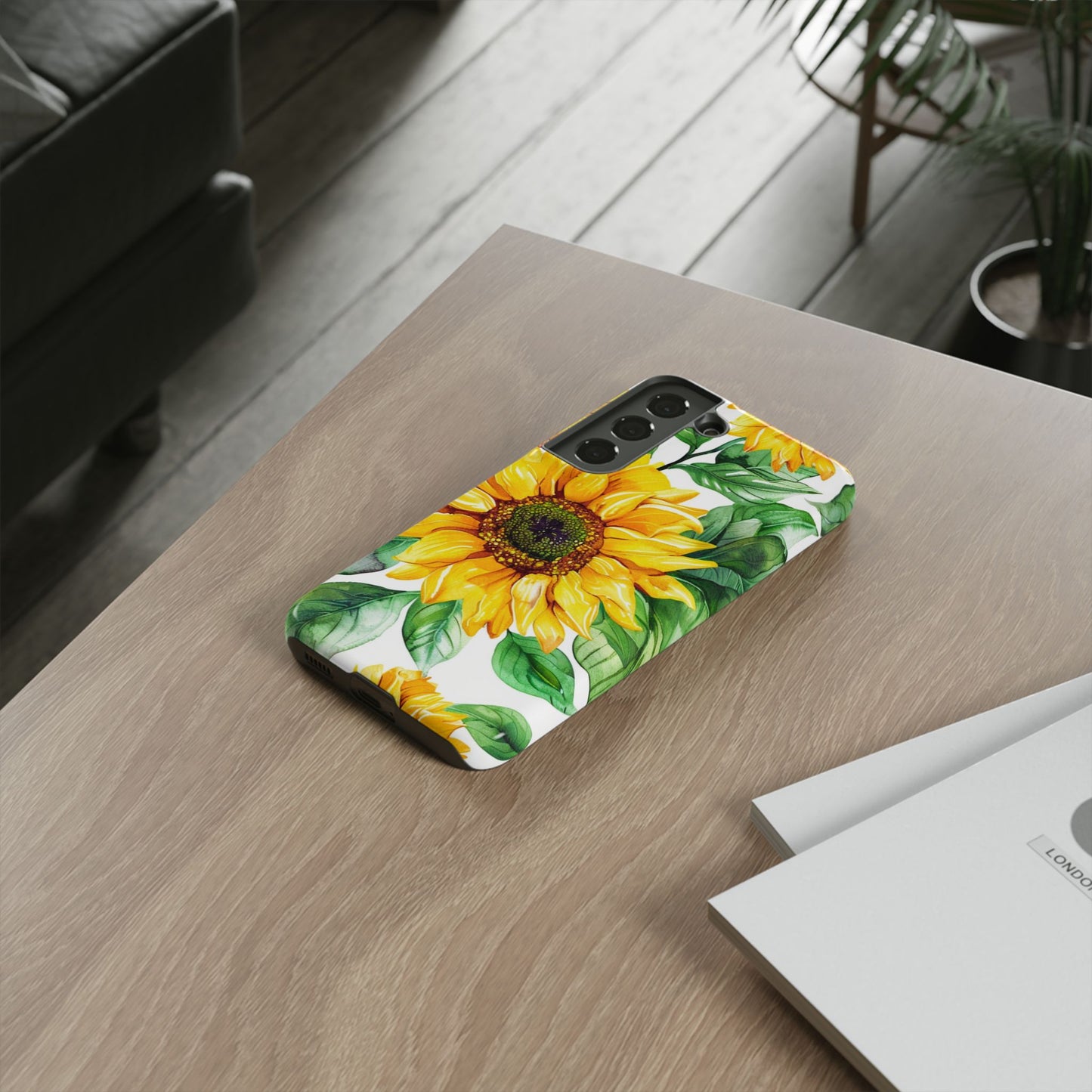Sunflower Tough Phone Case — Bright Floral Protective Cover