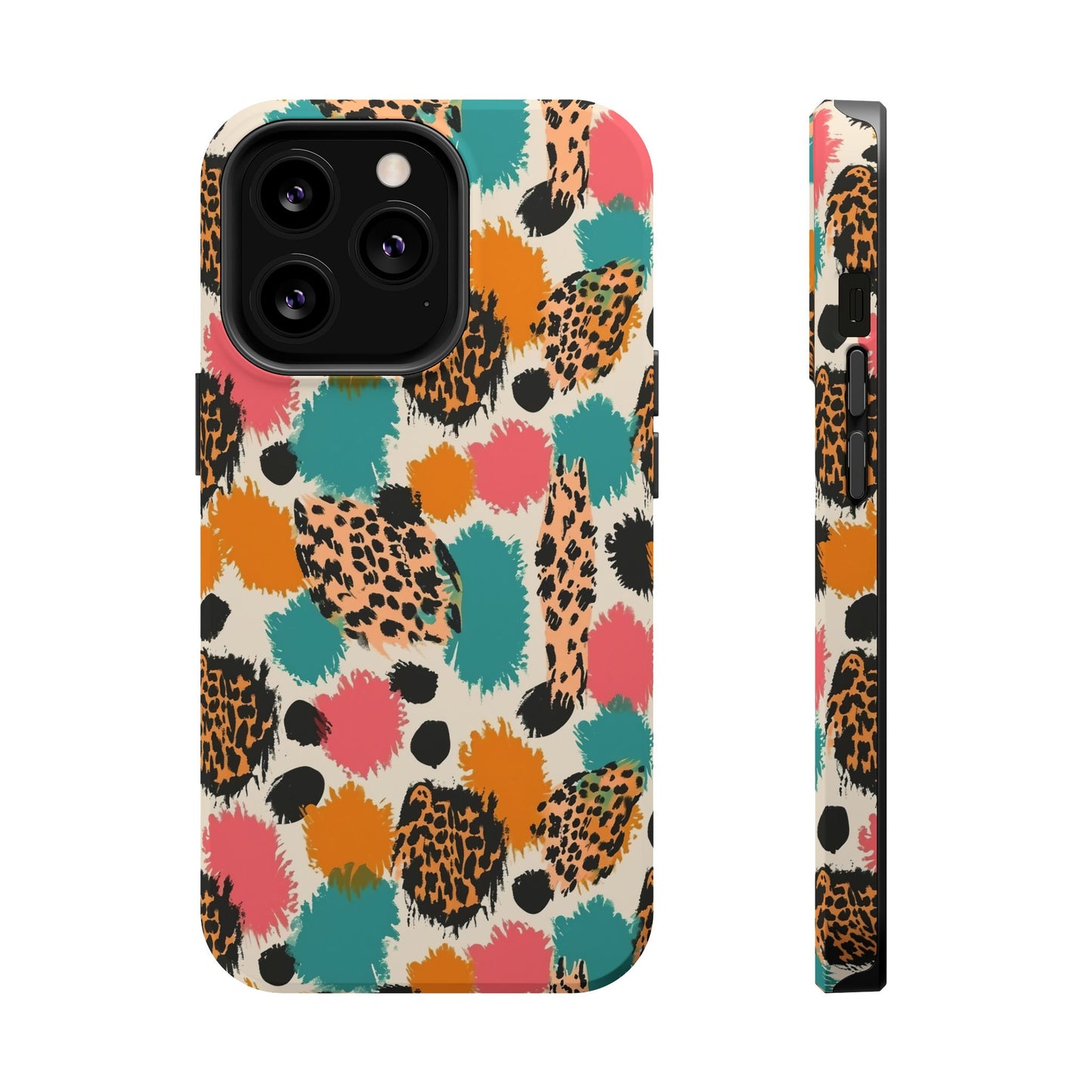 Leopard Splash Magnetic Impact Phone Case — Colorful Abstract Animal Print