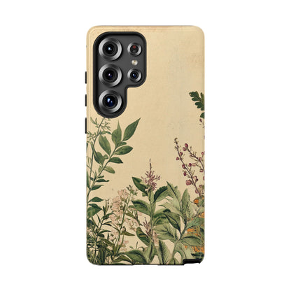 Floral Vintage Tough Case – Botanical Protective Phone Cover,Plants Lovers