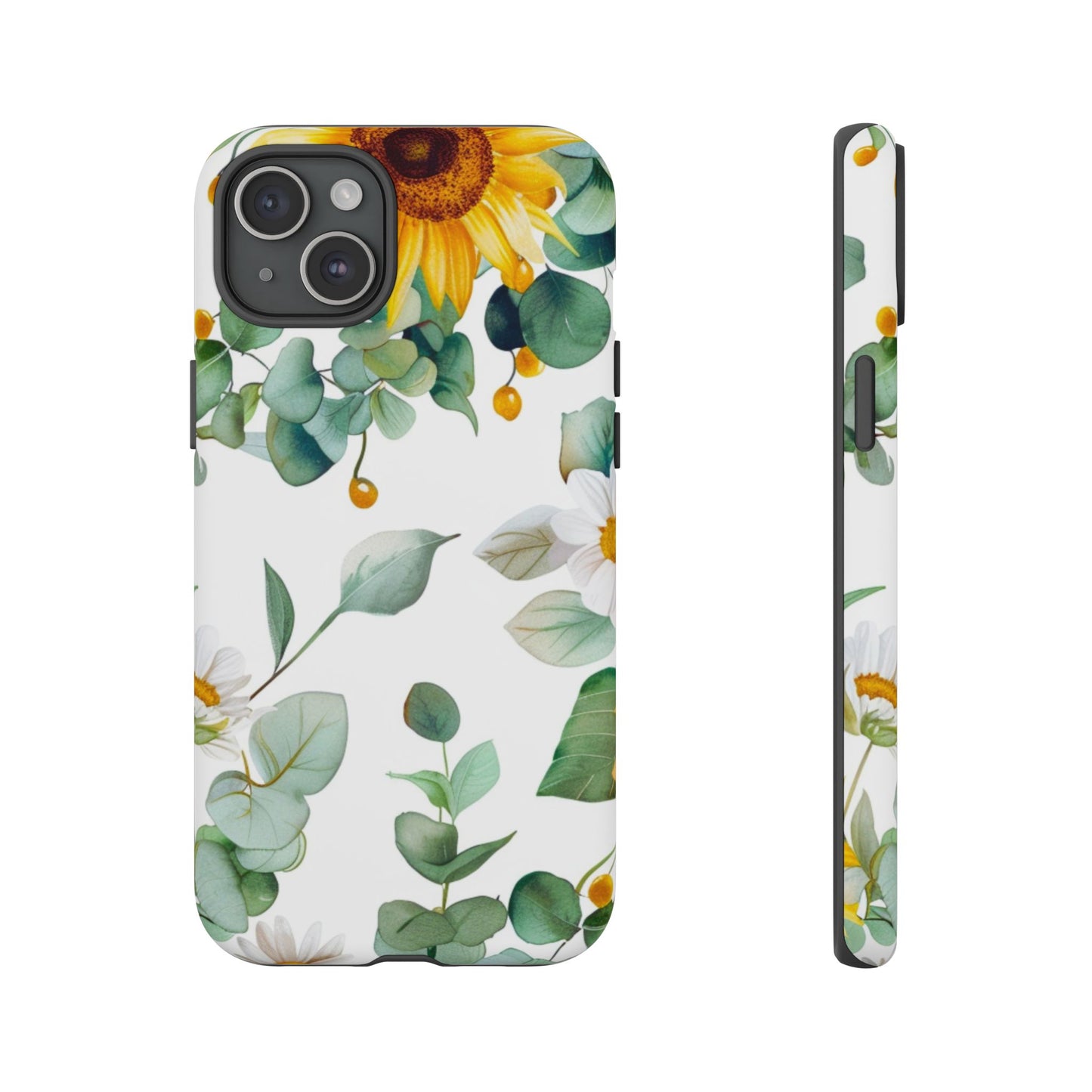 Sunflower & Eucalyptus Tough Phone Case — Protective Floral iPhone Case