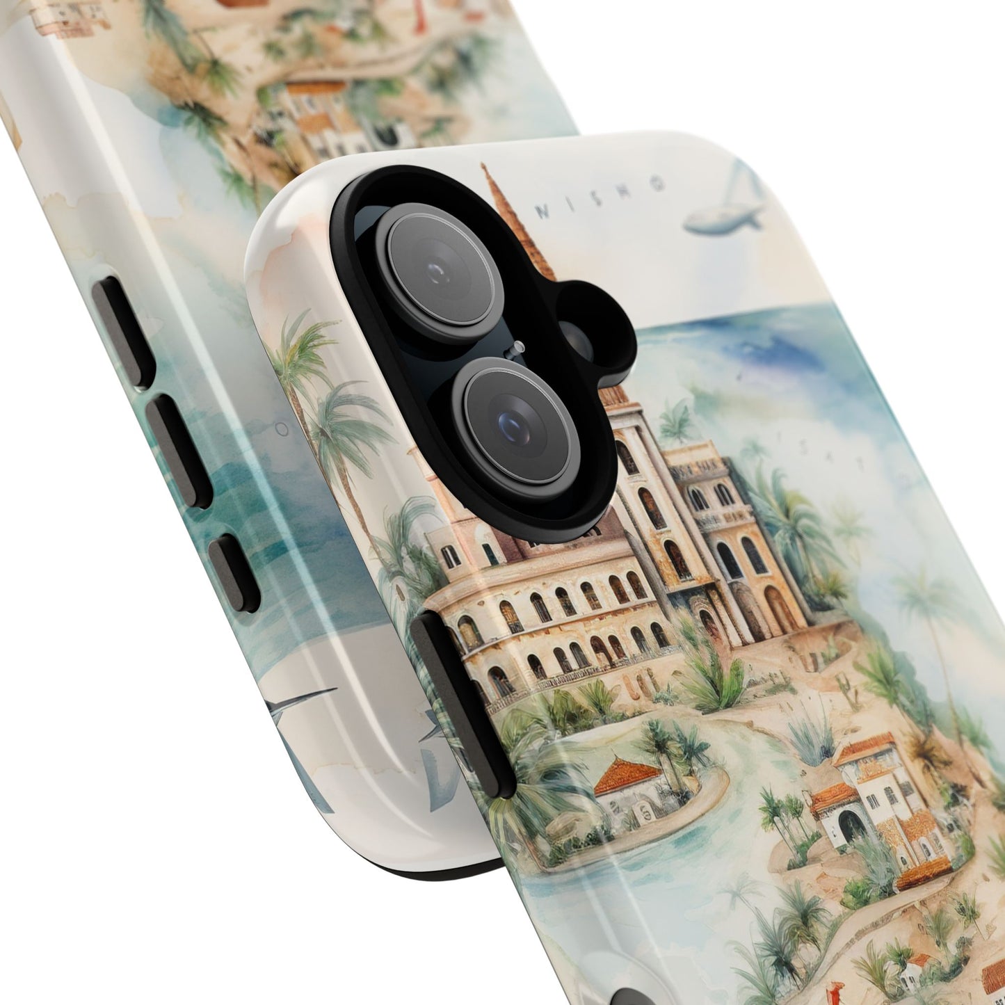 Hard Phone Case — Watercolor Fantasy Map Castle Design