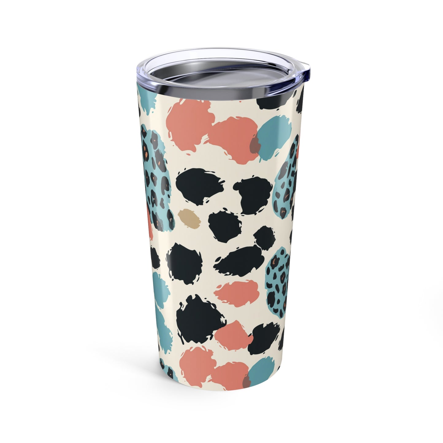 20oz Leopard Print Tumbler — Colorful Pastel Animal Print Travel Cup