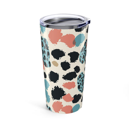 20oz Leopard Print Tumbler — Colorful Pastel Animal Print Travel Cup