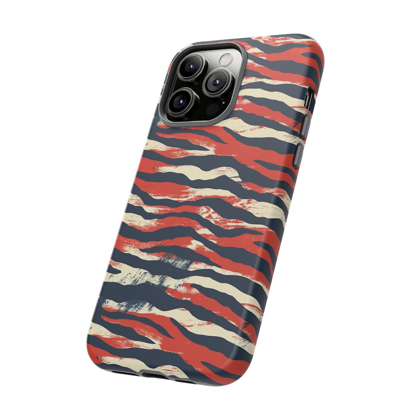 Patriotic Red White Blue Zebra Phone Case,Africa Pattern