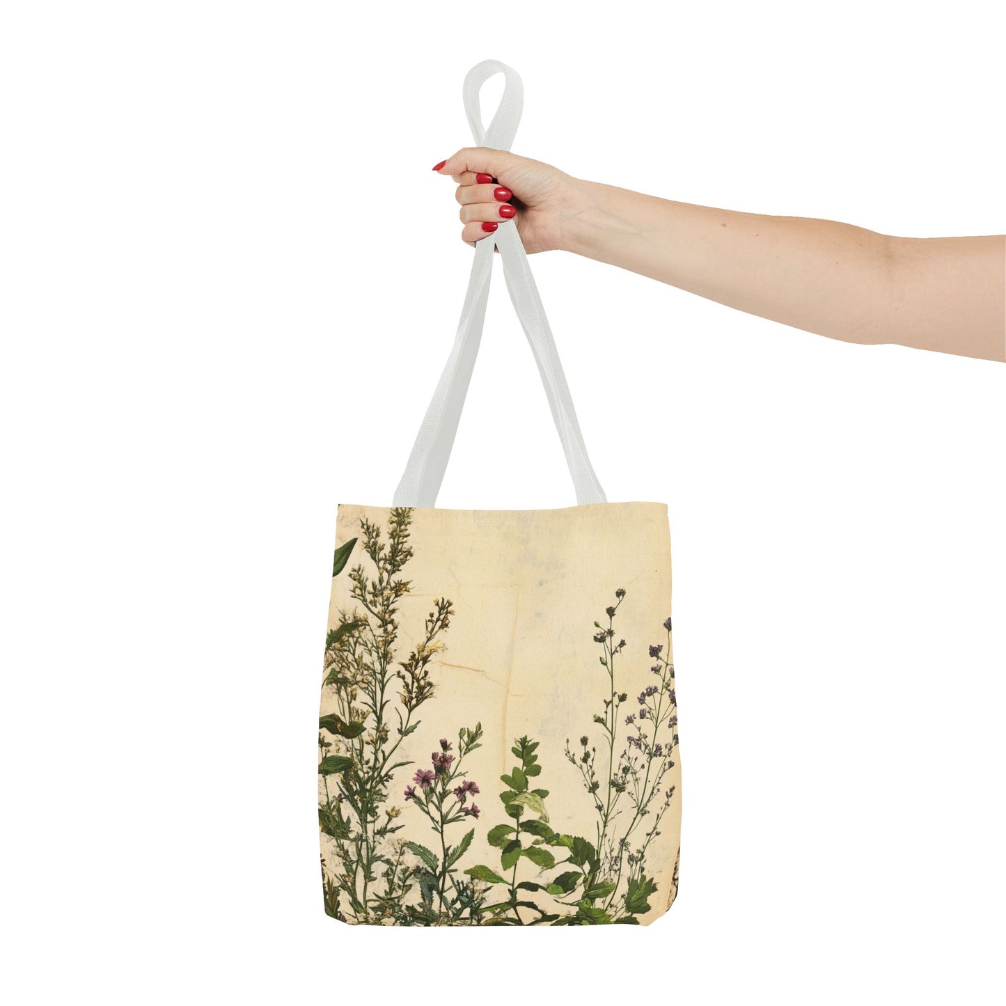 Vintage Floral Tote Bag — Botanical Garden Print AOP