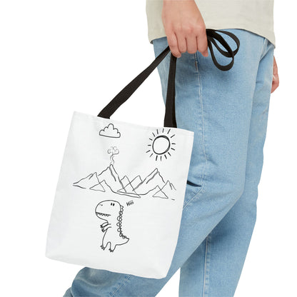Tote Bag .Dinosaurs,white and black , perfect for gifts for her, perfect gifts for him.