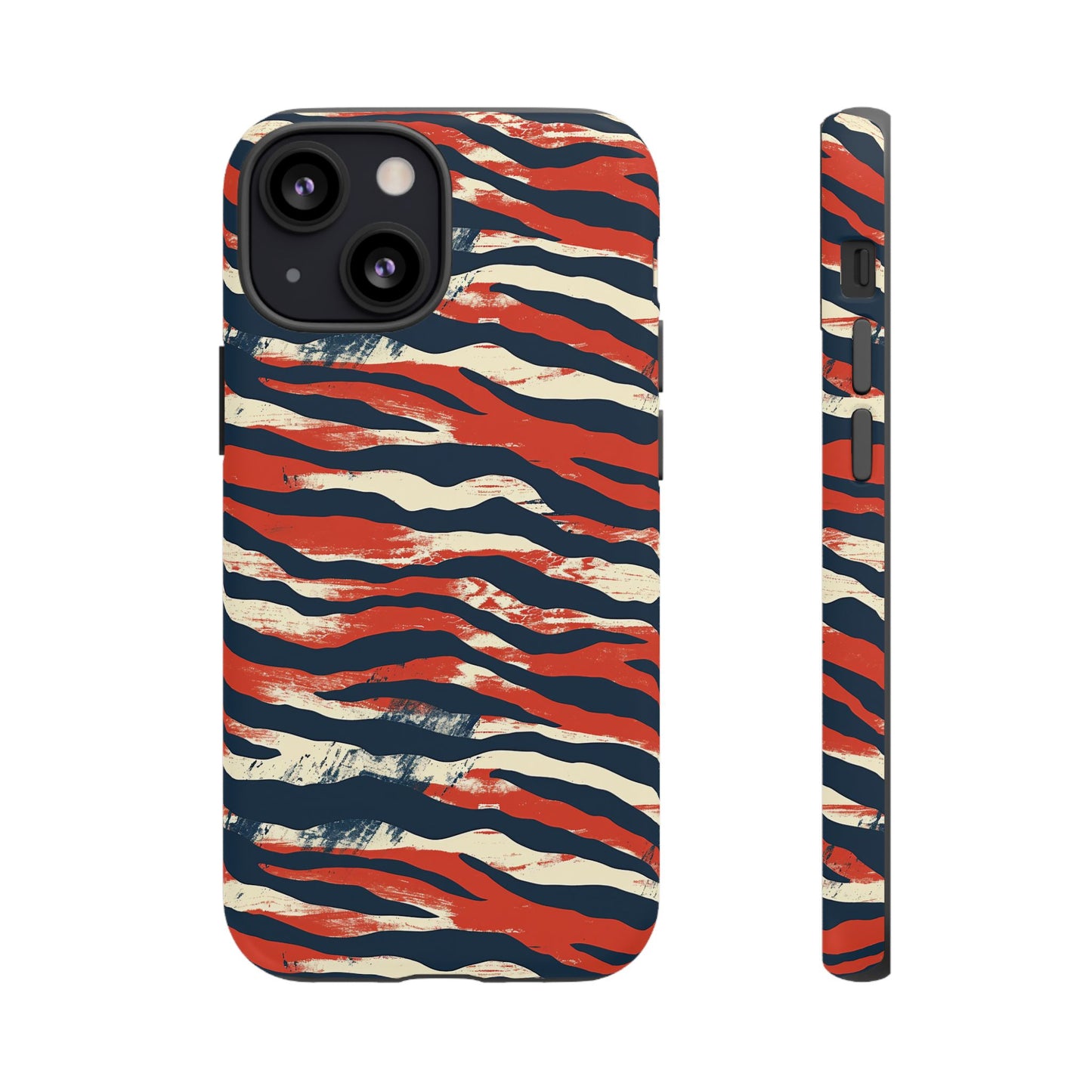 Patriotic Red White Blue Zebra Phone Case,Africa Pattern
