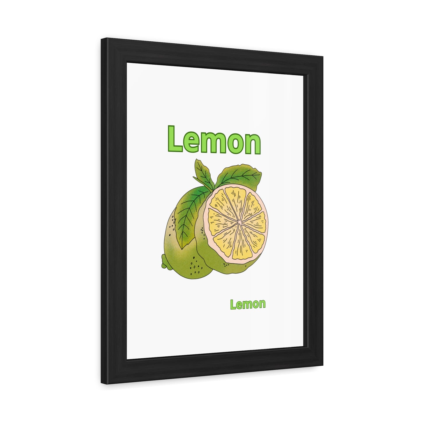 Lemon Framed Poster, Bright Home Decor, Kitchen Art, Gift for Citrus Lovers, Fresh Farmhouse Style