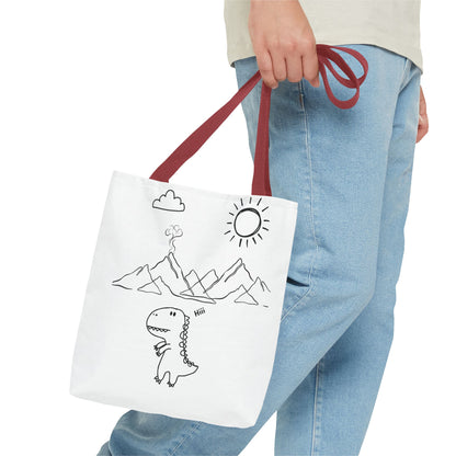 Tote Bag .Dinosaurs,white and black , perfect for gifts for her, perfect gifts for him.