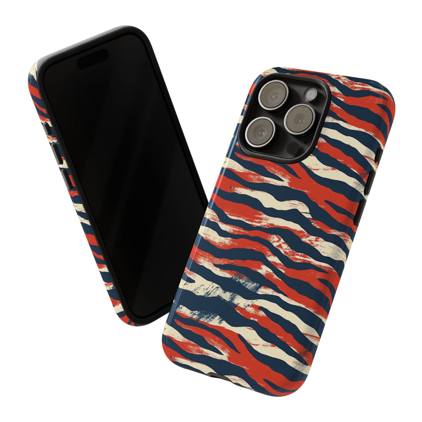 Patriotic Red White Blue Zebra Phone Case,Africa Pattern