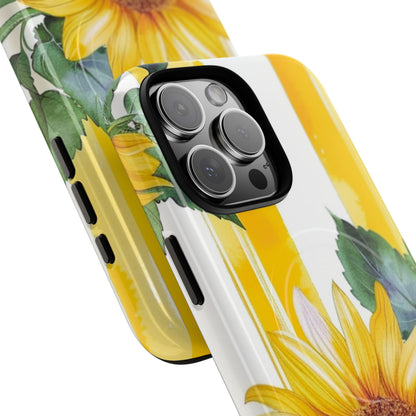 Sunflower Tough Magnetic Phone Case — Bright Floral Protective Cover