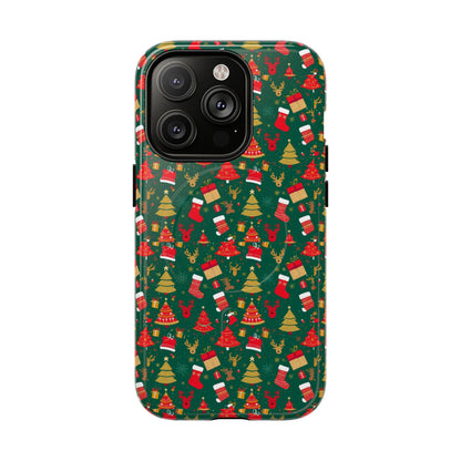 Christmas Tough Magnetic Phone Case | Festive Holiday Accessory | Cute Santa & Tree Design, Gift for Him/Her, Seasonal Tech
