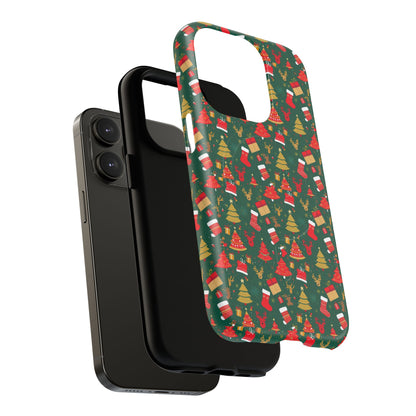 Christmas Tough Magnetic Phone Case | Festive Holiday Accessory | Cute Santa & Tree Design, Gift for Him/Her, Seasonal Tech