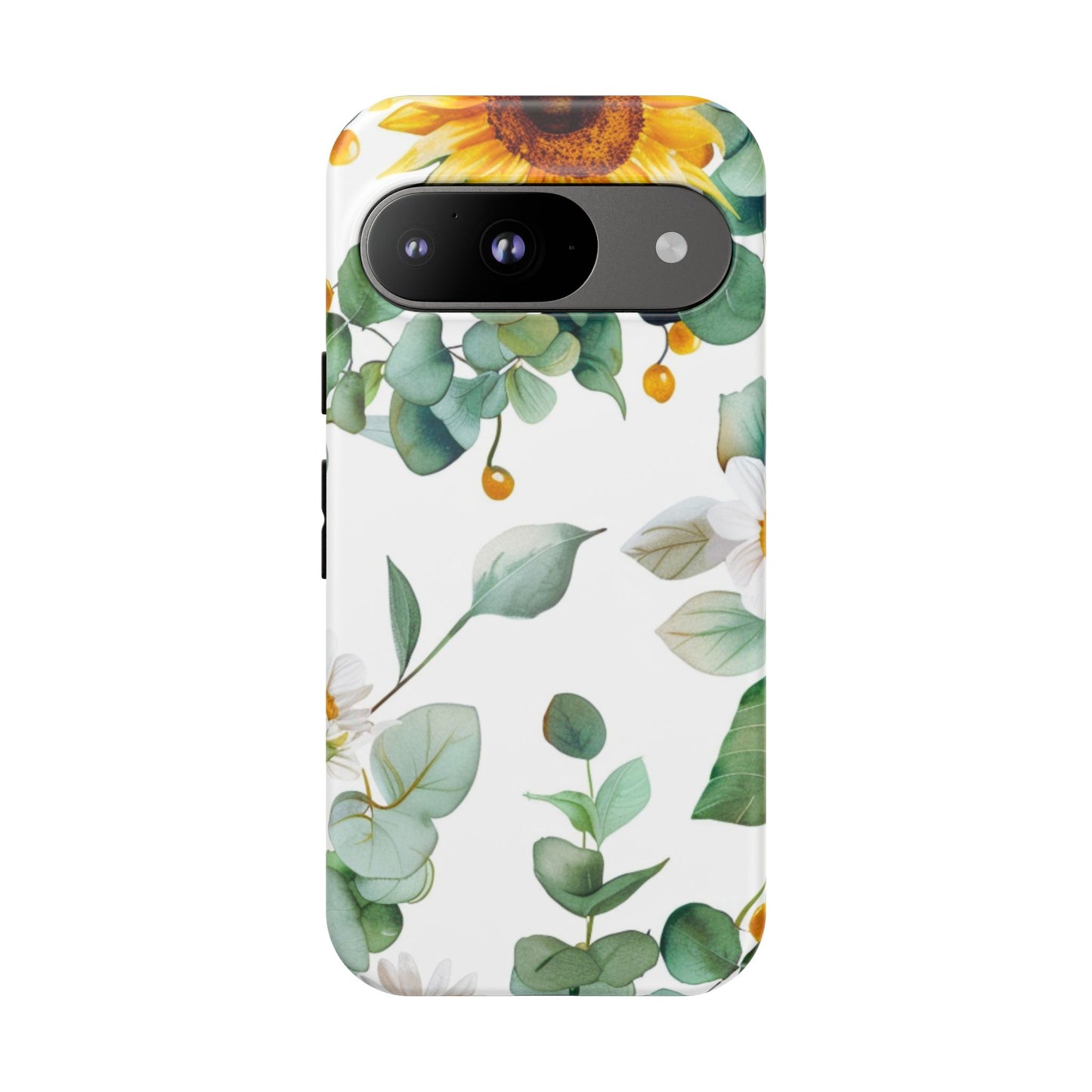 Sunflower & Eucalyptus Tough Phone Case — Protective Floral iPhone Case