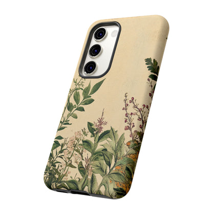 Floral Vintage Tough Case – Botanical Protective Phone Cover,Plants Lovers