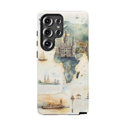 Hard Phone Case — Watercolor Fantasy Map Castle Design