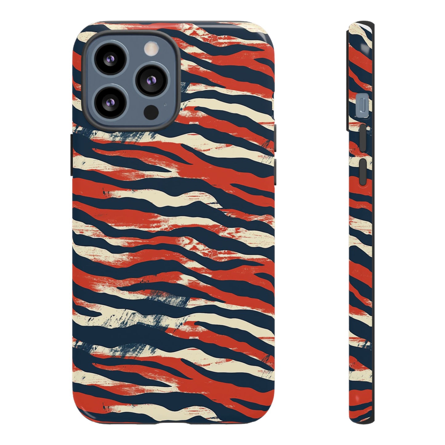 Patriotic Red White Blue Zebra Phone Case,Africa Pattern