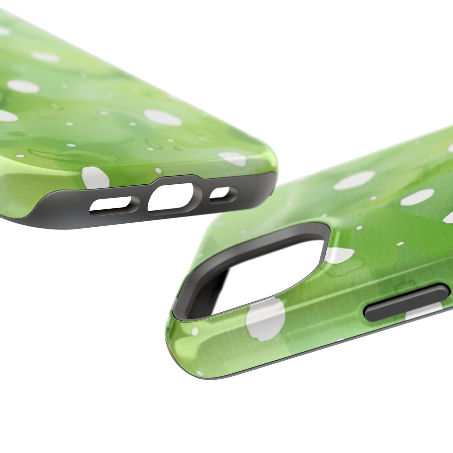Green Watercolor Polka Dot Magnetic Impact Phone Case