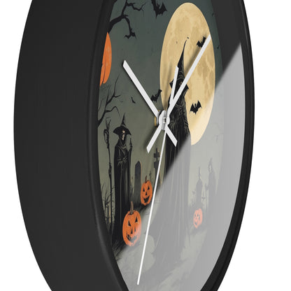 Spooky Halloween Wall Clock, Halloween Decor, Witch Clock, Pumpkin Wall Art, Haunted House Decoration, Fall Home Decor