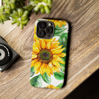 Sunflower Tough Phone Case — Bright Floral Protective Cover