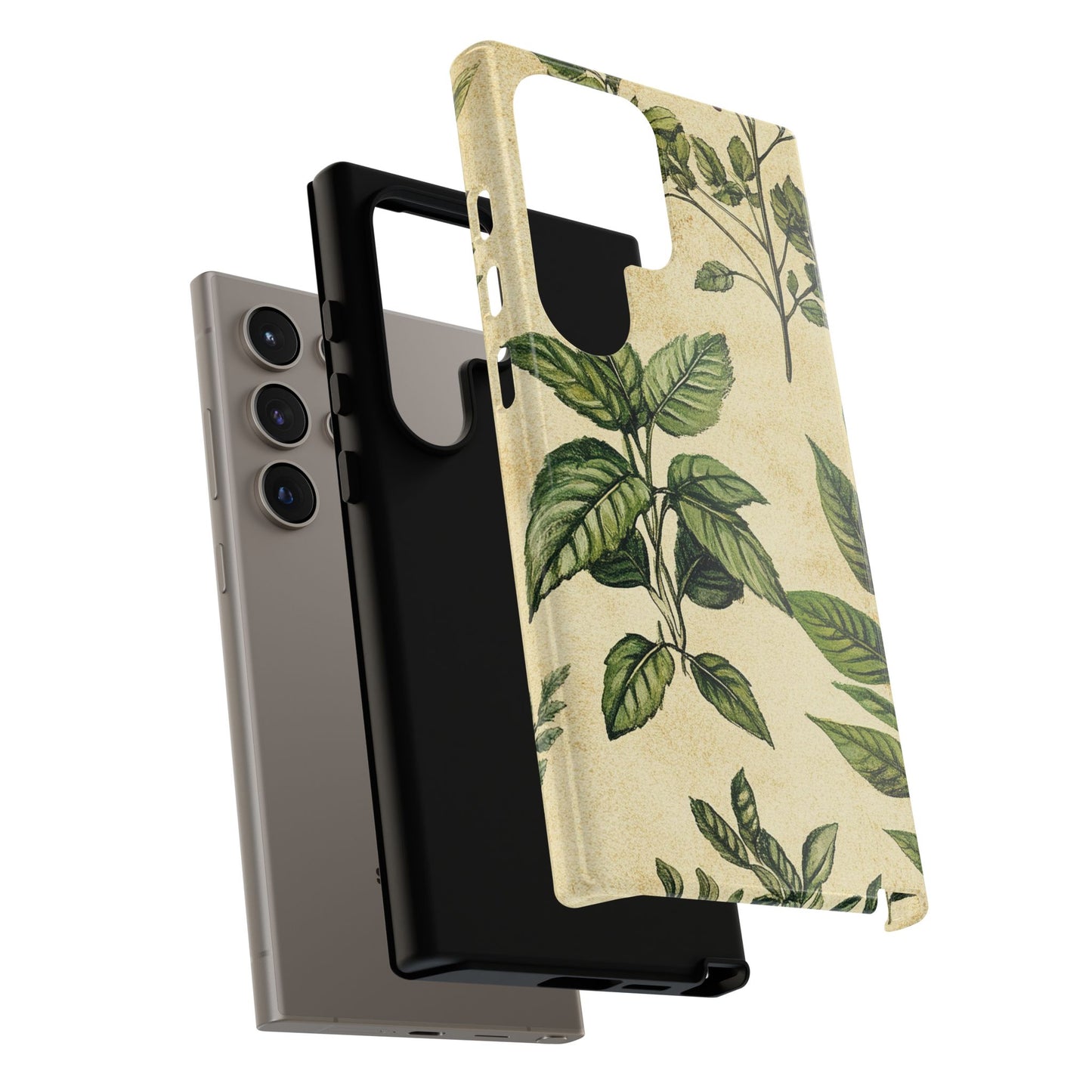 Botanical Leaves Tough Phone Case — Vintage Green Plant Print