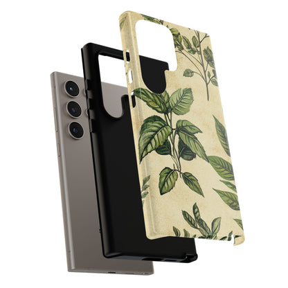 Botanical Leaves Tough Phone Case — Vintage Green Plant Print