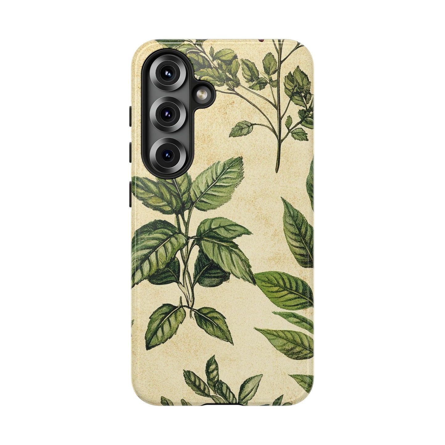 Botanical Leaves Tough Phone Case — Vintage Green Plant Print