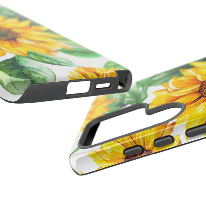 Sunflower Tough Phone Case — Bright Floral Protective Cover