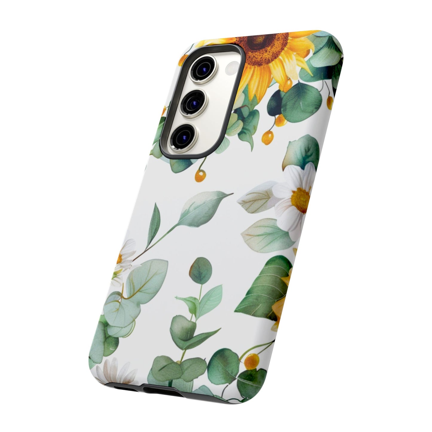 Sunflower & Eucalyptus Tough Phone Case — Protective Floral iPhone Case