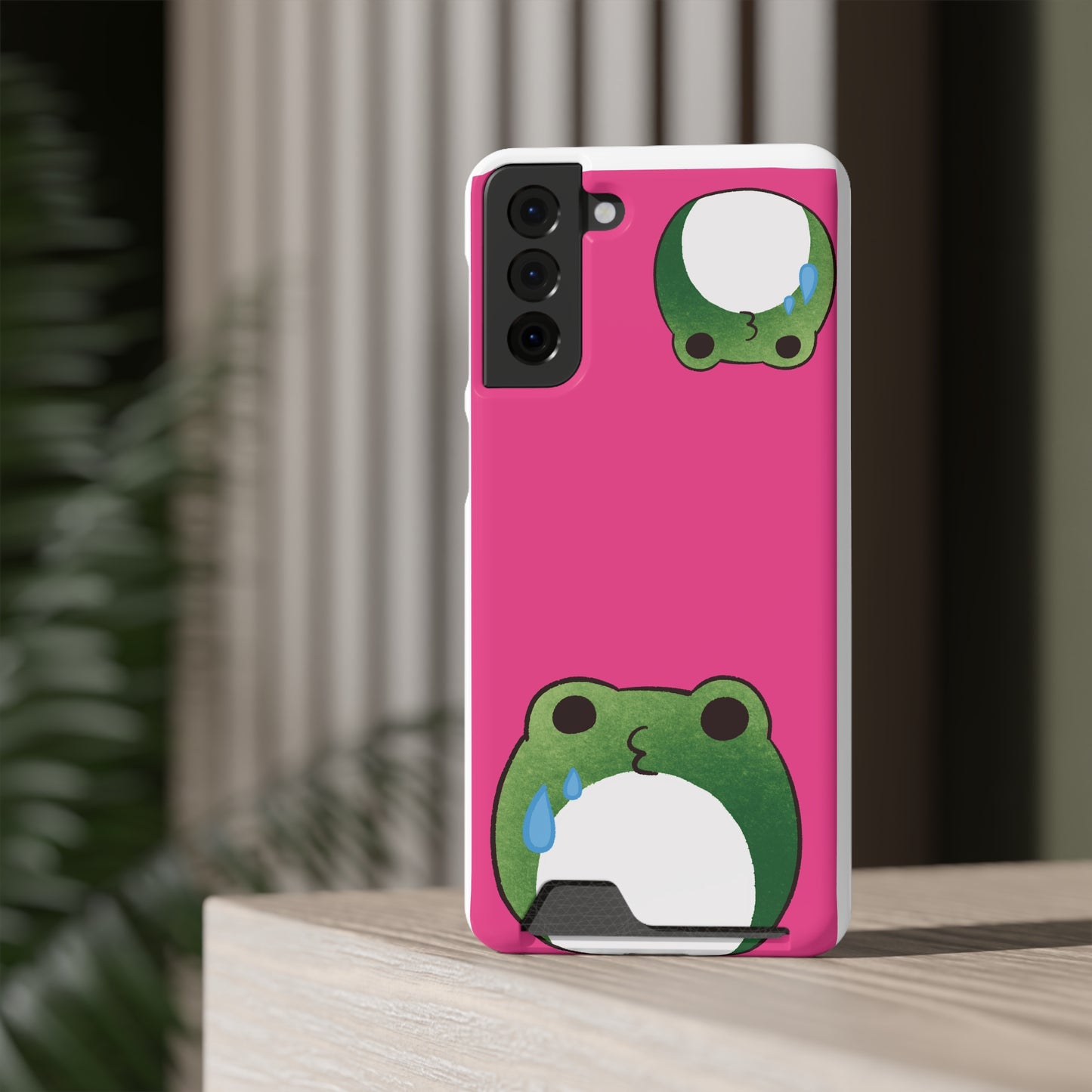 Phone Case With Card Holder frog for animal lovers