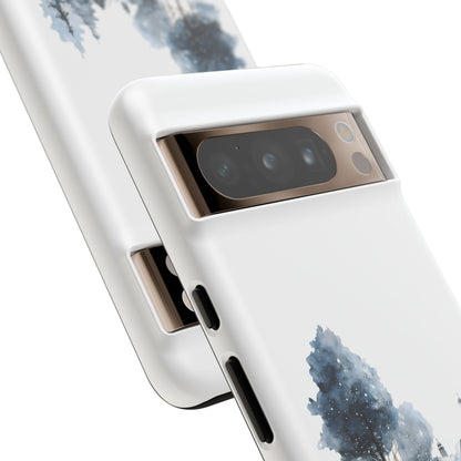 Nature-Inspired Tough Phone Case with Winter Cabin Design