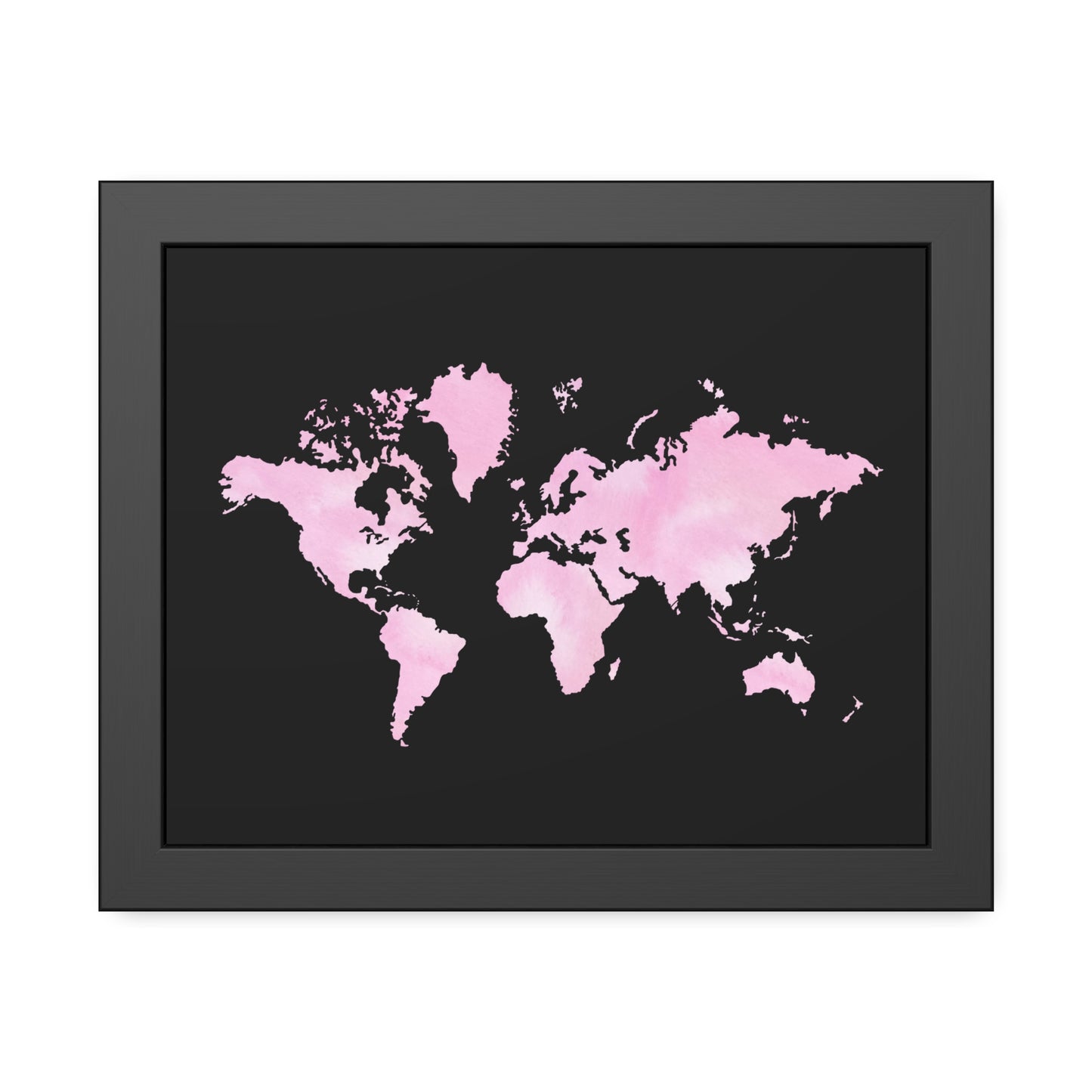 Pink Watercolor World Map Framed Poster,Coquette Poster