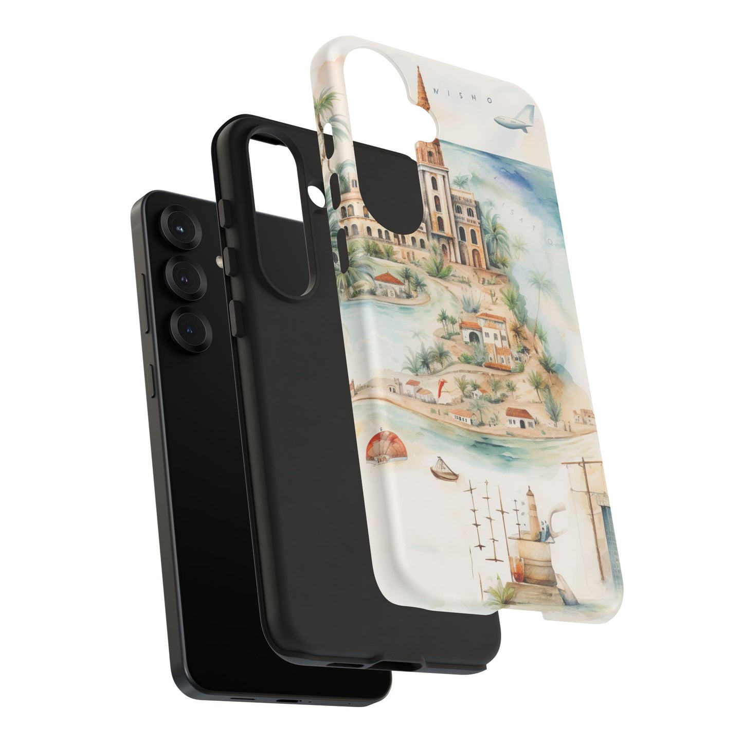 Hard Phone Case — Watercolor Fantasy Map Castle Design