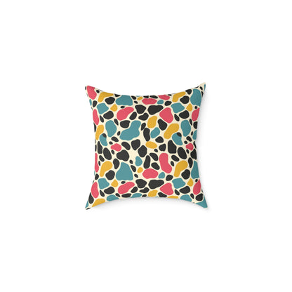 Square Poly Canvas Pillow,Color Pattern