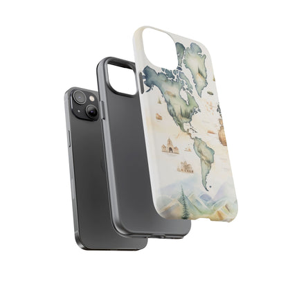 Hard Phone Case — Watercolor Fantasy Map Castle Design