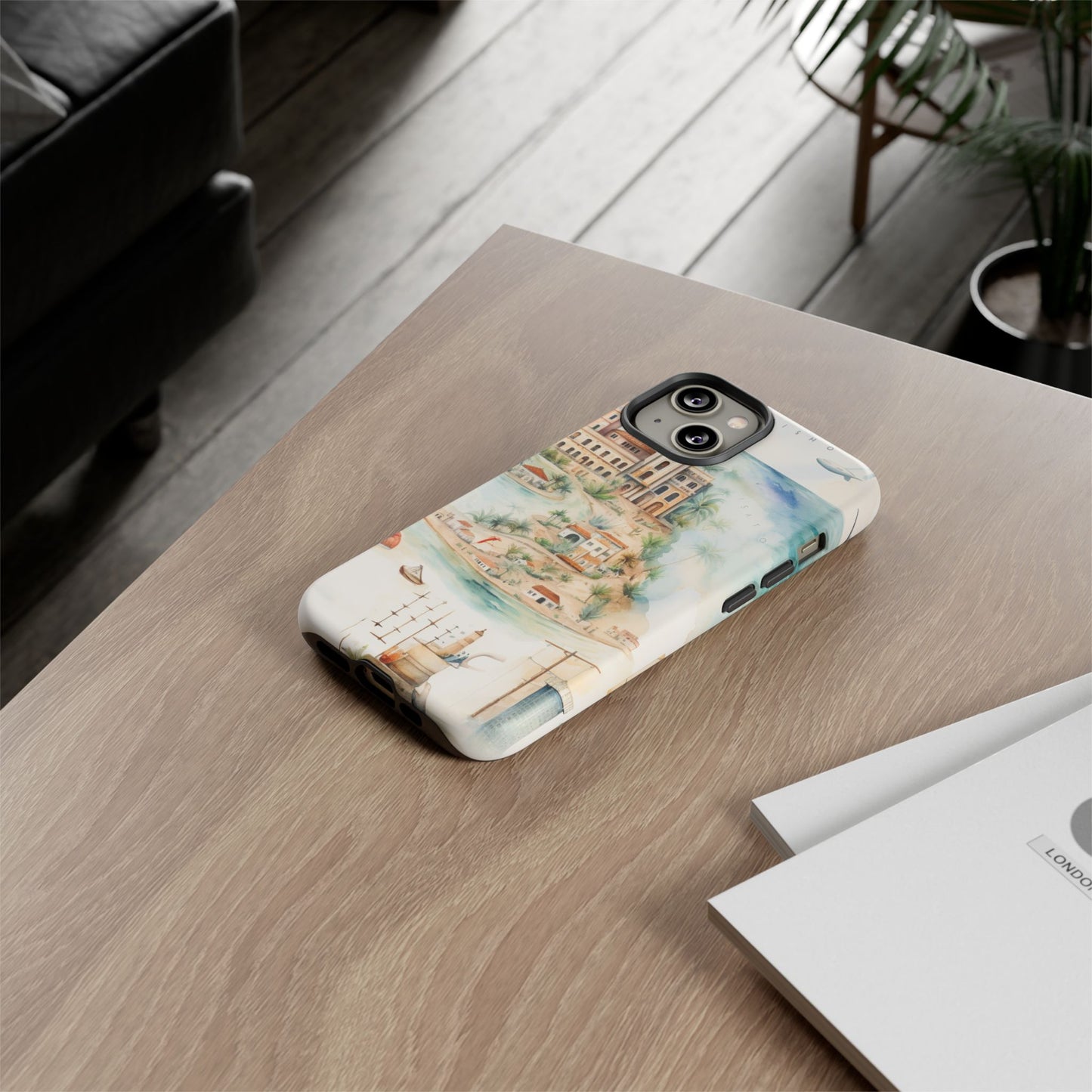 Hard Phone Case — Watercolor Fantasy Map Castle Design